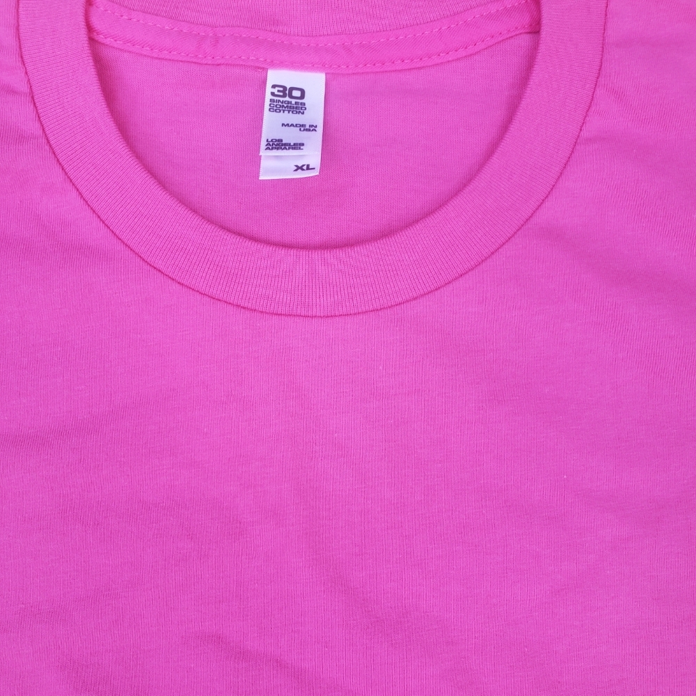 Los Angeles Apparel Cropped Tee Pink Fuscia Xl